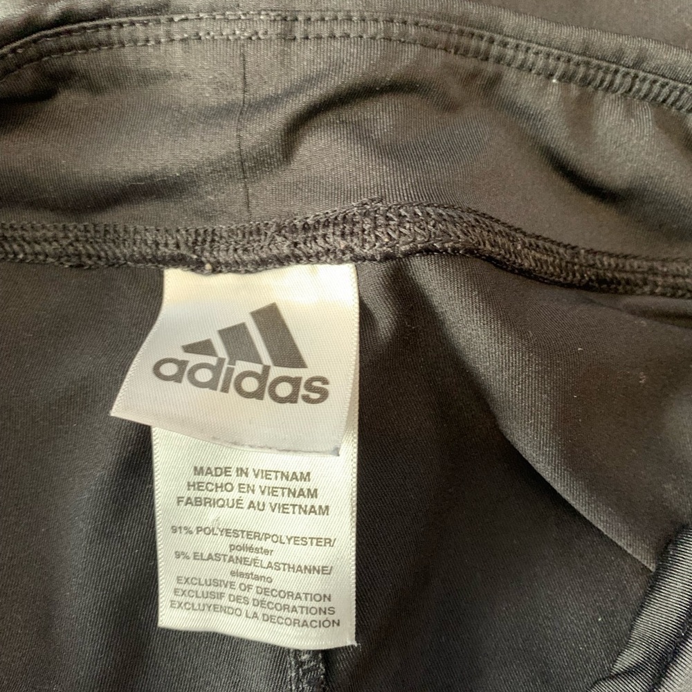 Adidas Size 10/12 Black Three 3 Stripe Warm-Up Exercise Sweat Active Wear Pants - Picture 5 of 7